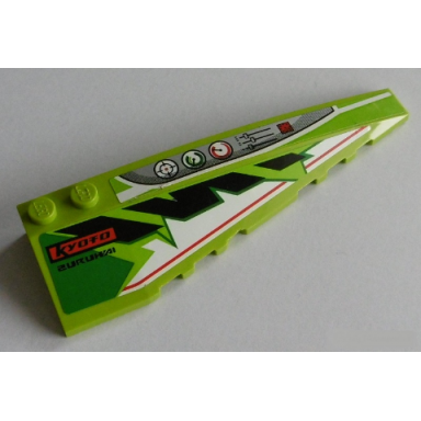 lime wedge 10 x 3 right with kyoto zuruhai and switches pattern stickers - set 8864 zuruhxi
