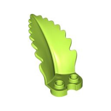 lime plant plate round 1 x 2 with curved upright leaf
