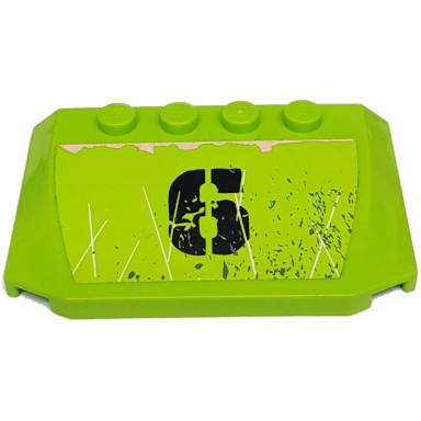 lime wedge 4 x 6 x 2 3 triple curved with black 6 scratches and rust pattern sticker - set 8961