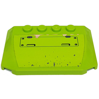 lime wedge 4 x 6 x 2 3 triple curved with hatch splatters and rust pattern sticker - set 8961