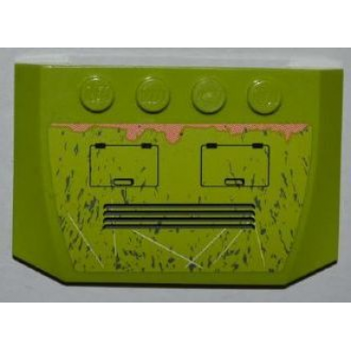 lime wedge 4 x 6 x 2 3 triple curved with hatches grille and rust pattern sticker - set 8709