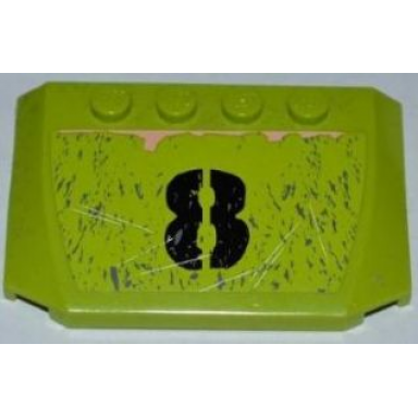 lime wedge 4 x 6 x 2 3 triple curved with black 8 scratches and rust pattern sticker - set 8963