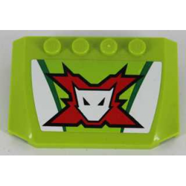 lime wedge 4 x 6 x 2 3 triple curved with world racers team extreme logo pattern sticker - set 8864