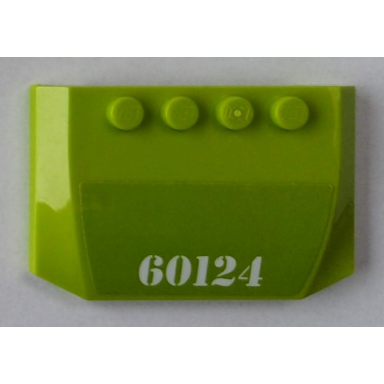 lime wedge 4 x 6 x 2 3 triple curved with white 60124 pattern sticker - set 60124