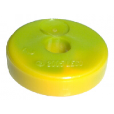 lime projectile disk 2 x 2 with marbled yellow pattern