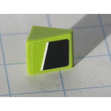 lime slope 30 1 x 1 x 2 3 with white line on lime and black pattern model left side sticker - set 8119