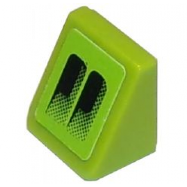 lime slope 30 1 x 1 x 2 3 with black air intake double faded pattern model left side sticker - set 8133