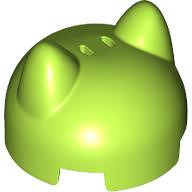 lime brick round 2 x 2 x 1 1 3 dome top with cat ears