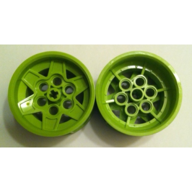 lime wheel 43.2mm d x 26mm technic racing small 6 pin holes