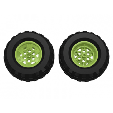 lime wheel 43.2mm d x 26mm technic racing small 6 pin holes with black tire 81.6 x 38 r balloon 56908 45982