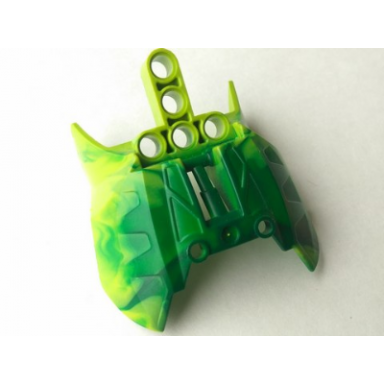 lime bionicle barraki carapar chest cover with marbled dark green pattern
