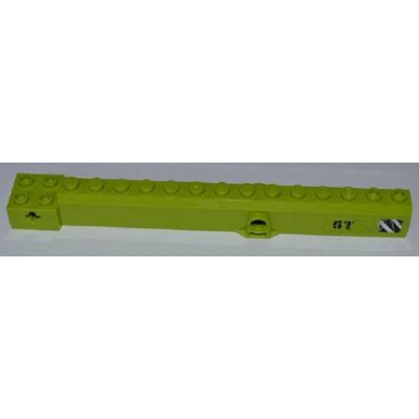 lime crane arm outside wide with pin hole at mid-point with 6t and black and white danger stripes pattern on both sides stickers - set 8964