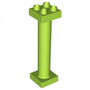 lime duplo support column 2 x 2 x 6 round with open latticed back