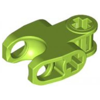 lime technic axle connector 2 x 3 with ball joint socket - closed sides angled forks with closed axle holes