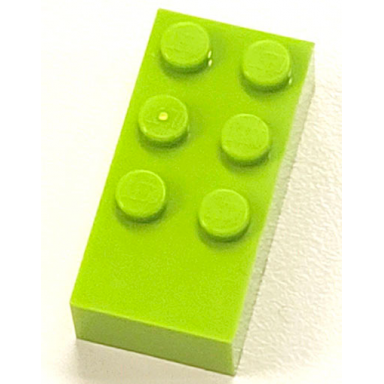 lime brick braille 2 x 4 with 6 studs dots-123456 ?