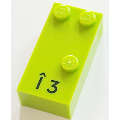 lime brick braille 2 x 4 with 3 studs with black capital letter i with circumflex ã number 3 pattern dots-146 â © french with antoine numbers