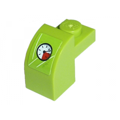 lime slope curved 2 x 1 x 1 1 3 with recessed stud with gauge pattern sticker - set 8188