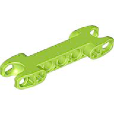 lime technic axle and pin connector 2 x 7 with 2 ball joint sockets squared ends closed side axle holes