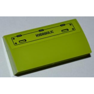 lime slope curved 2 x 4 x 2 3 without bottom tubes with hydraulic and hatch pattern model right sticker - set 8963