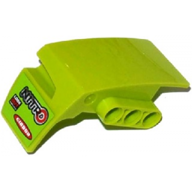 lime technic panel car mudguard right with nitro look out and girbon pattern sticker - set 42037