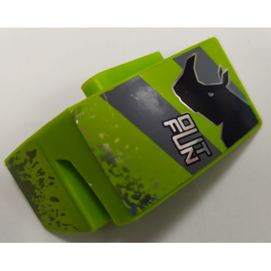 lime technic panel car mudguard left with dark bluish gray and lime stripes rhino and outfun and mud splashes pattern stickers - set 8496