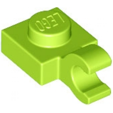 lime plate modified 1 x 1 with open o clip horizontal grip