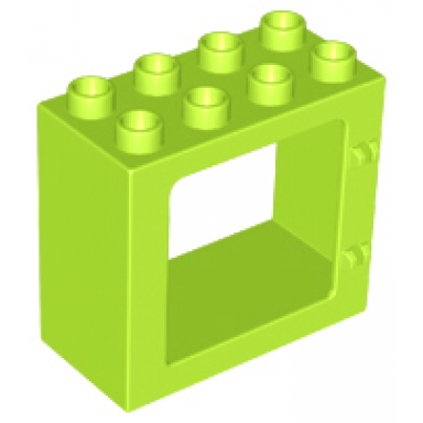 lime duplo door window frame 2 x 4 x 3 flat front surface completely open back