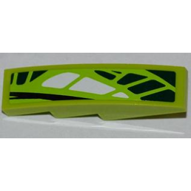 lime slope curved 4 x 1 with 9 green scales and 3 white scales pattern model left sticker - set 9447