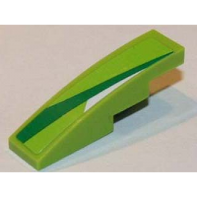 lime slope curved 4 x 1 with green and white pattern model left side sticker - set 8864