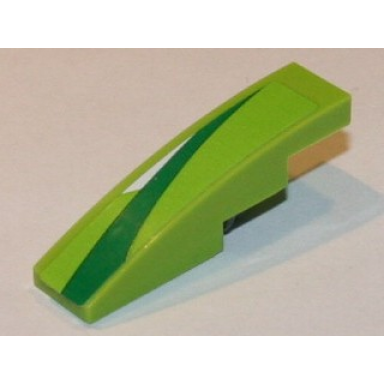 lime slope curved 4 x 1 with green and white pattern model right side sticker - set 8864