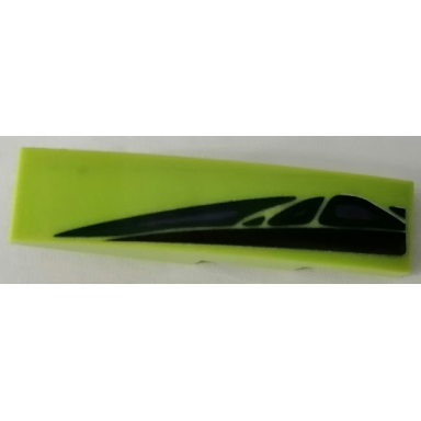 lime slope curved 4 x 1 with black line dark green and dark purple scales pattern model right side sticker - set 9456