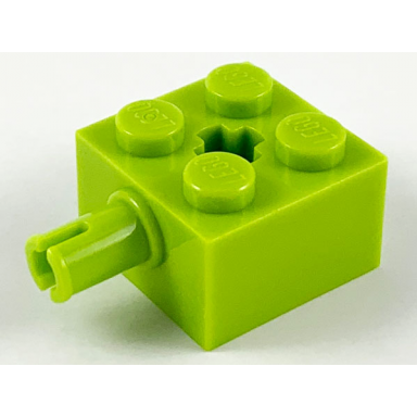 lime brick modified 2 x 2 with pin and axle hole