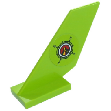 lime tail shuttle with volcano explorers logo compass pattern on both sides stickers - set 60123