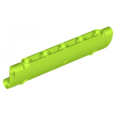 lime technic panel curved 11 x 3 with 2 pin holes through panel surface