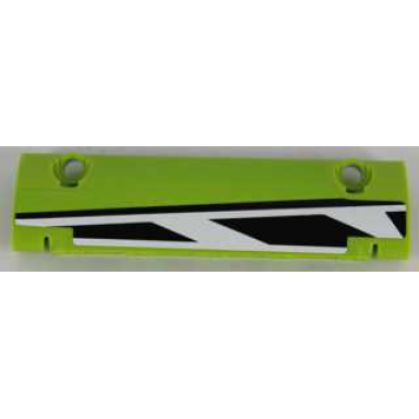 lime technic panel curved 11 x 3 with black and white stripes small pattern model left side sticker - set 8864