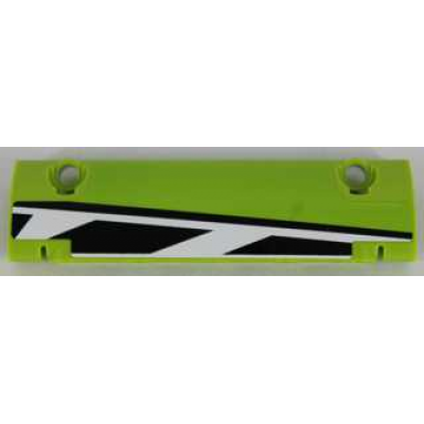 lime technic panel curved 11 x 3 with black and white stripes small pattern model right side sticker - set 8864