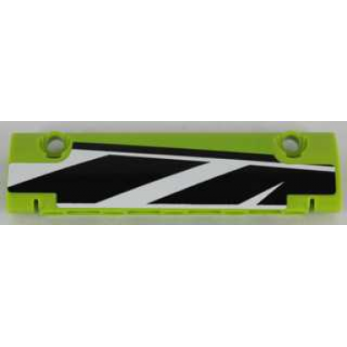 lime technic panel curved 11 x 3 with black and white stripes large pattern model right side sticker - set 8864