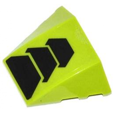 lime wedge 4 x 3 triple curved no studs with black trapezoids pattern sticker - set 70705