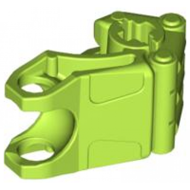 lime bionicle fist with axle hole - 3 fingers