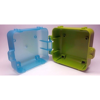 lime container box 3 x 8 x 6 2 3 with satin trans-light blue front 64454 64462