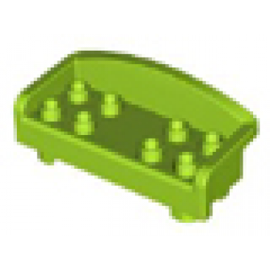 lime duplo furniture couch sofa with rounded back and 8 studs