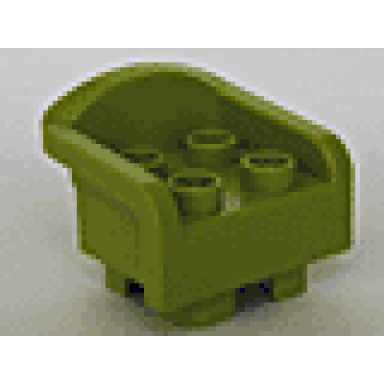 lime duplo furniture chair with 4 studs curved back and feet