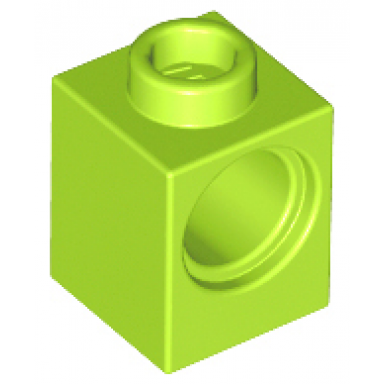 lime technic brick 1 x 1 with hole