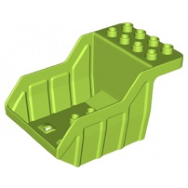 lime duplo dump truck small container 2 rows of studs on top tipper bed