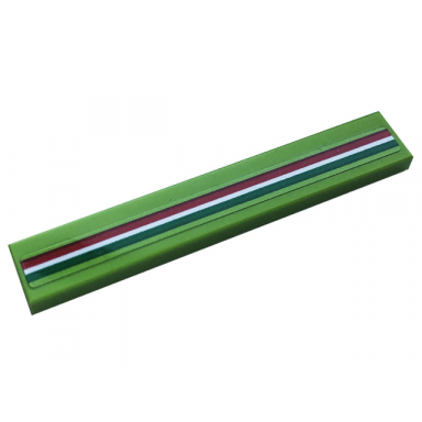 lime tile 1 x 6 with red white and green stripes pattern sticker - set 76899