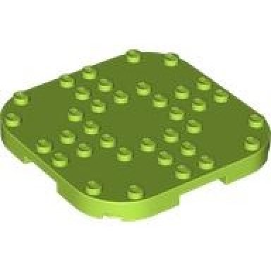 lime plate modified 8 x 8 with rounded corners and 4 feet