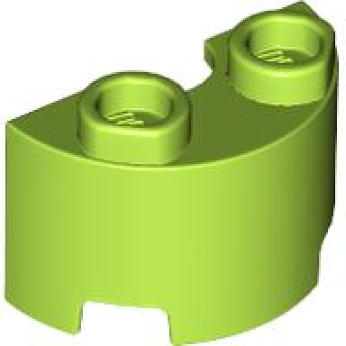 lime cylinder half 1 x 2 x 1