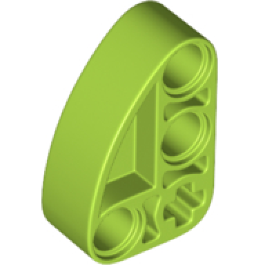 lime technic liftarm modified l-shape quarter ellipse thick 2 x 3