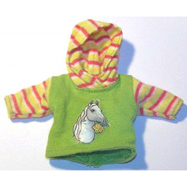 lime scala clothes female jacket with multicolor striped hood and sleeves