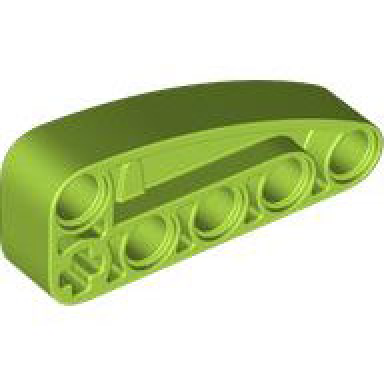 lime technic liftarm modified l-shape quarter ellipse thick 2 x 5